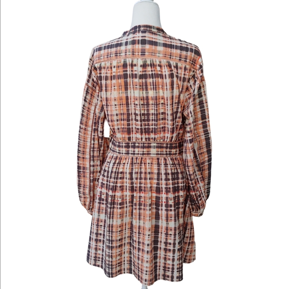Joie Charmesse Women's Button Front Long Sleeve Dress in Expresso Multi NWT - Picture 4 of 15